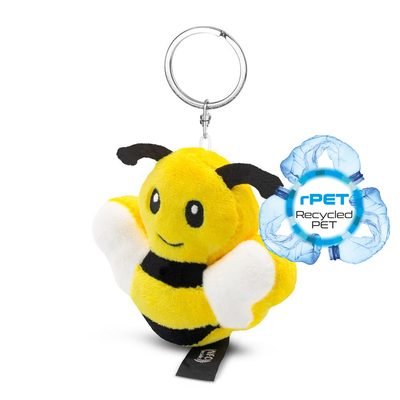 HE795-08 - Pluszowa pszczoła RPET z chipem NFC, brelok | Zibee