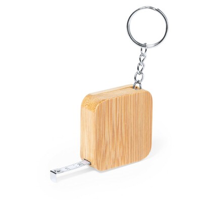 Bamboo keyring, measuring tape 1m - axpol.com.pl