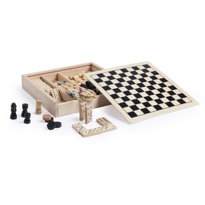 V7364-17 - Zestaw gier, szachy, warcaby, domino i mikado
