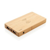 Bambusowy, bezprzewodowy power bank 4000...