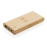 Bambusowy, bezprzewodowy power bank 8000...