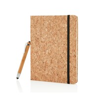 Korkowy notatnik A5, długopis, touch pen