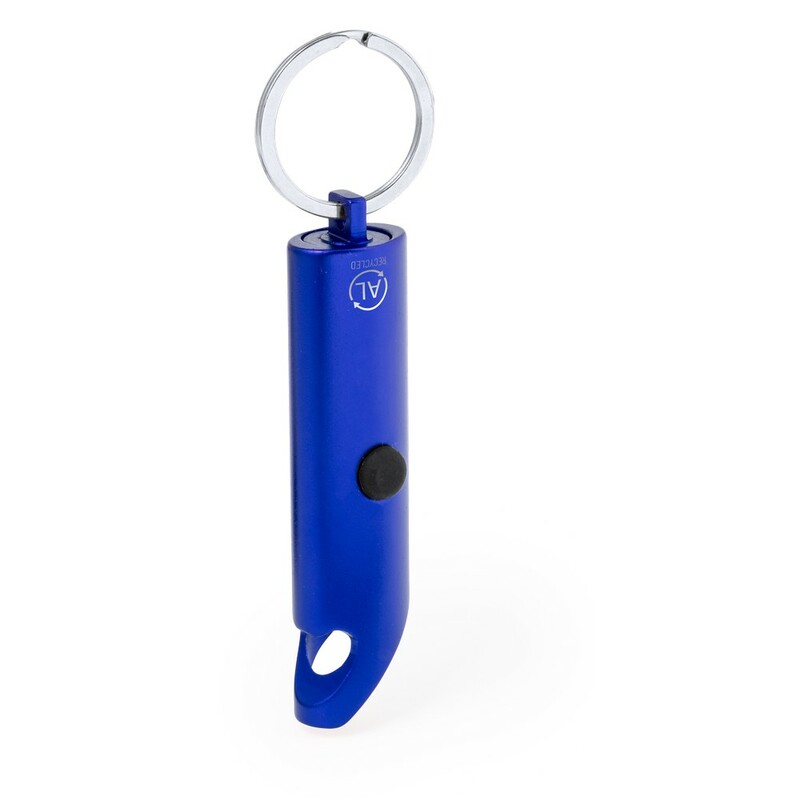 Recycled aluminium keyring, bottle opener, LED light - axpol.com.pl