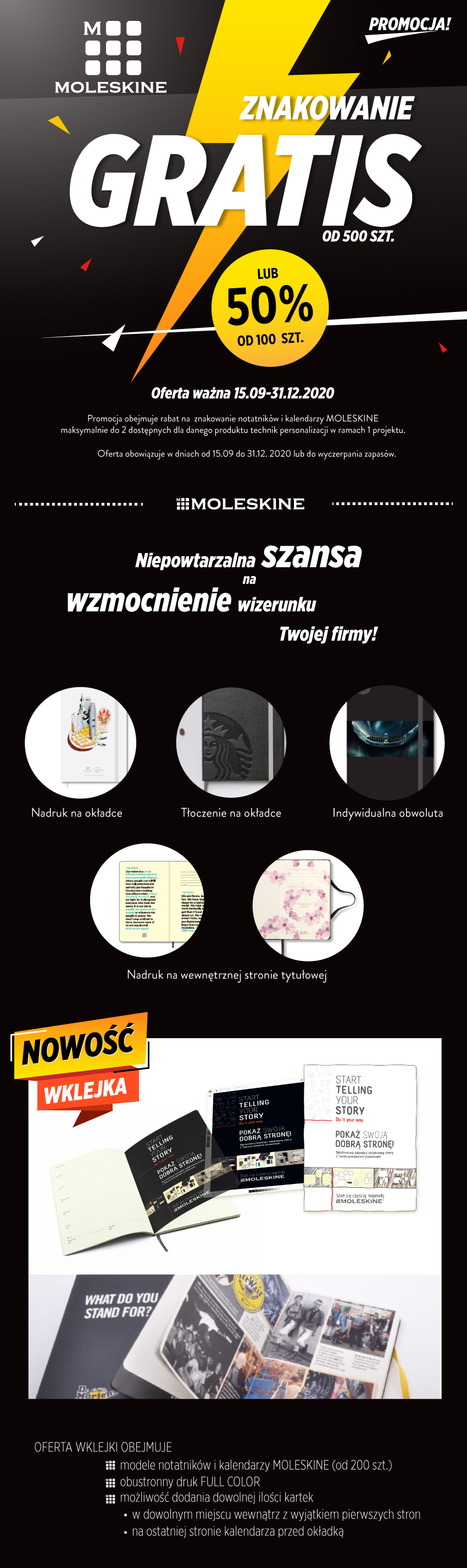 Moleskine znakowanie gratis